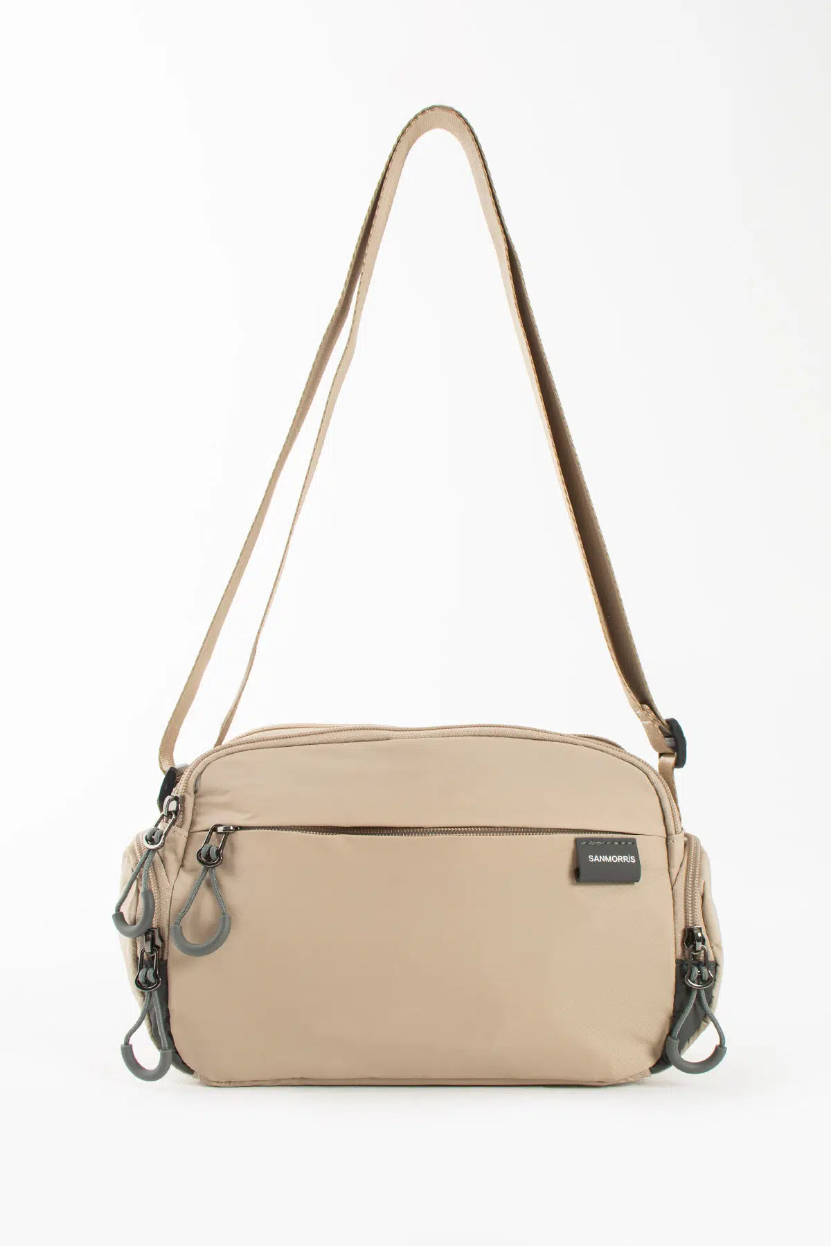  4 Bölmeli Suya Dayanıklı Paraşüt Kumaş Yan Fermuar Detaylı Omuz Çantası