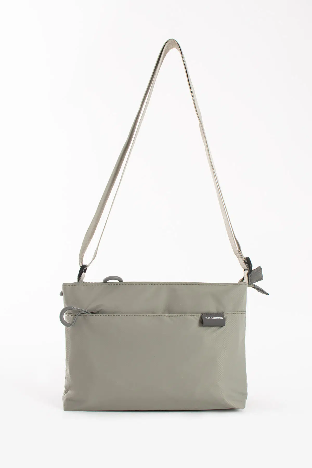 5 Bölmeli Su Dayanıklı Paraşüt Kumaş Çapraz Askılı Omuz Çantası - Açık Gri