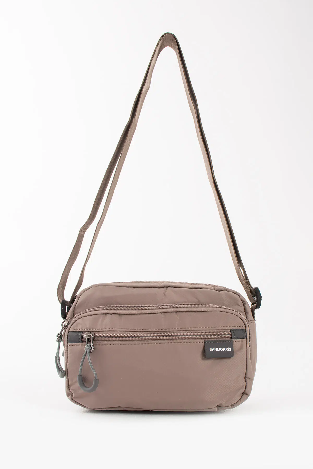 5 Bölmeli Suya Dayanıklı Paraşüt Kumaş Küçük Çapraz Askılı Omuz Çantası - vizon