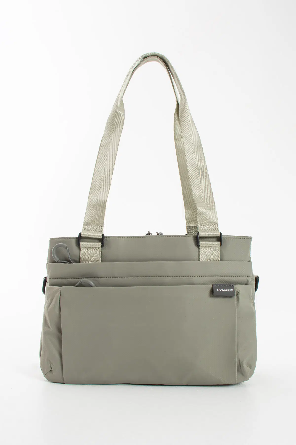 Kadın 6 Bölmeli Su Dayanıklı Paraşüt Kumaş Çapraz ve Omuz Çantası - Açık Gri