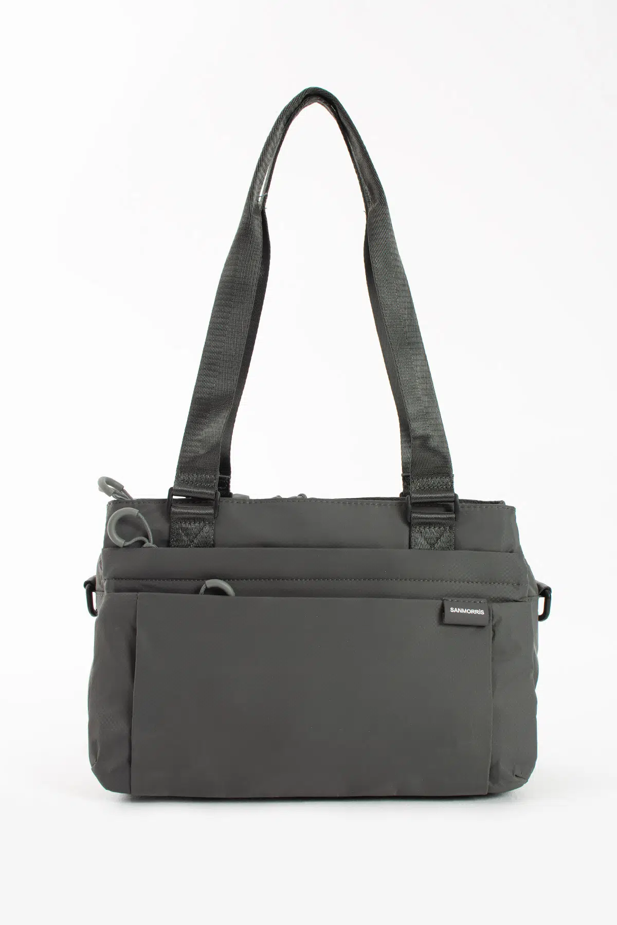 Kadın 6 Bölmeli Su Dayanıklı Paraşüt Kumaş Çapraz ve Omuz Çantası - Koyu Gri