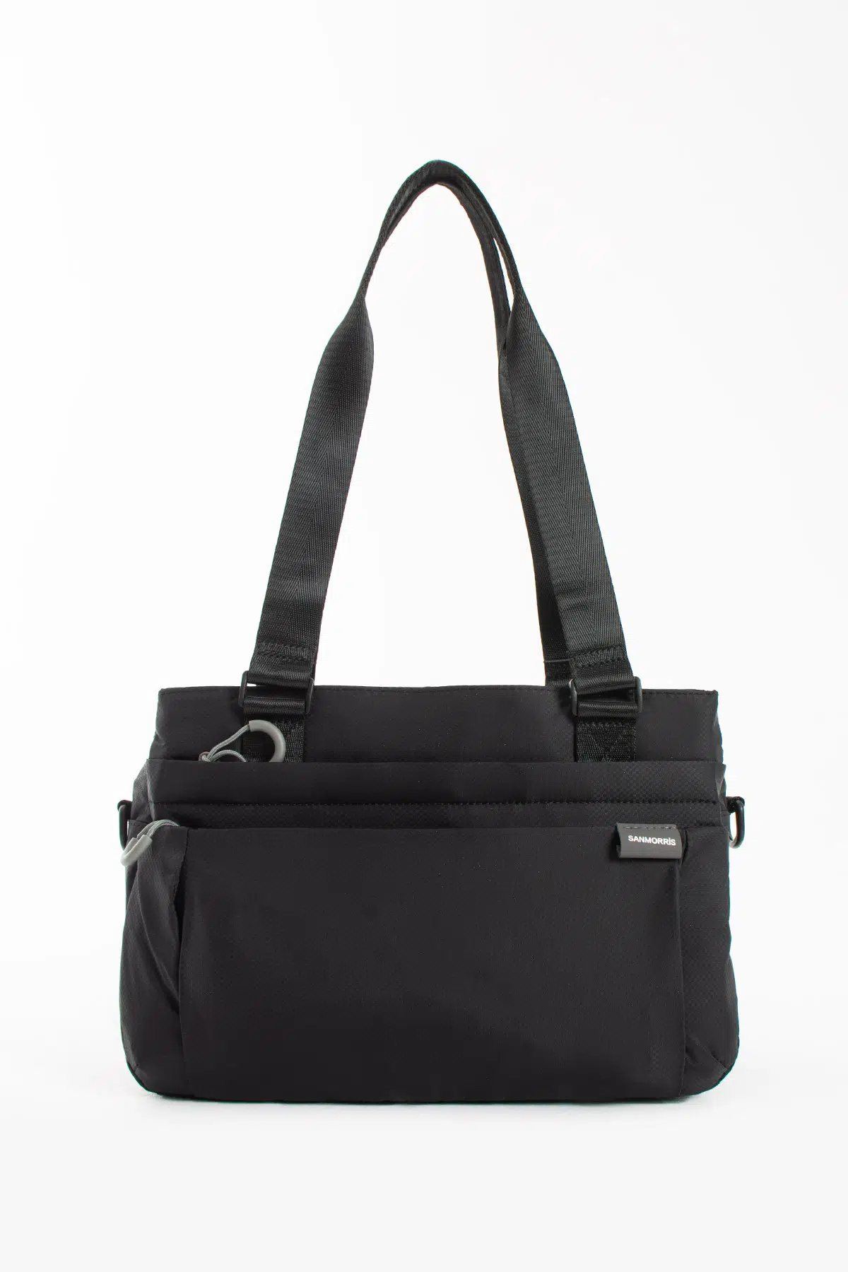 Kadın 6 Bölmeli Su Dayanıklı Paraşüt Kumaş Çapraz ve Omuz Çantası - siyah