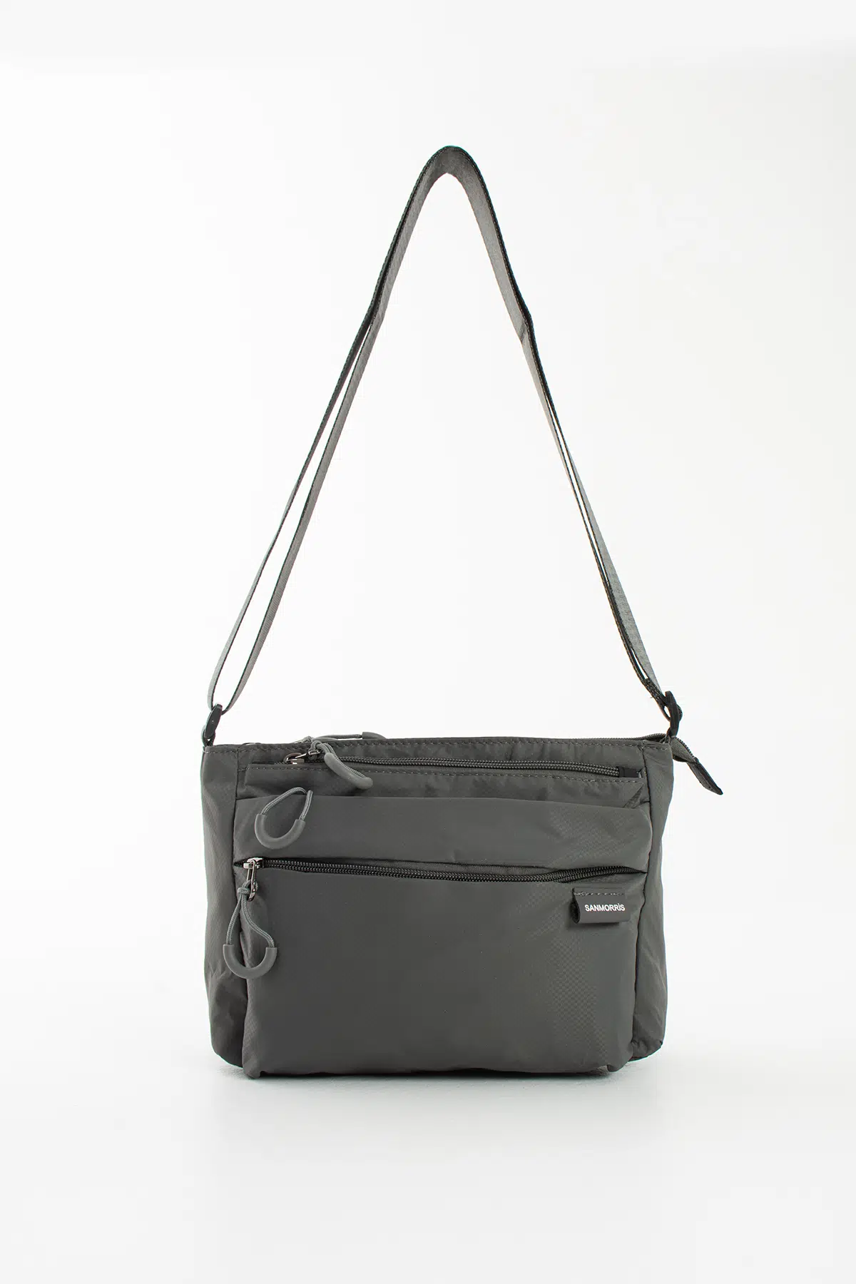 6 Bölmeli Suya Dayanıklı Paraşüt Kumaş Çapraz Askılı Omuz Çantası SI-6025 - Koyu Gri