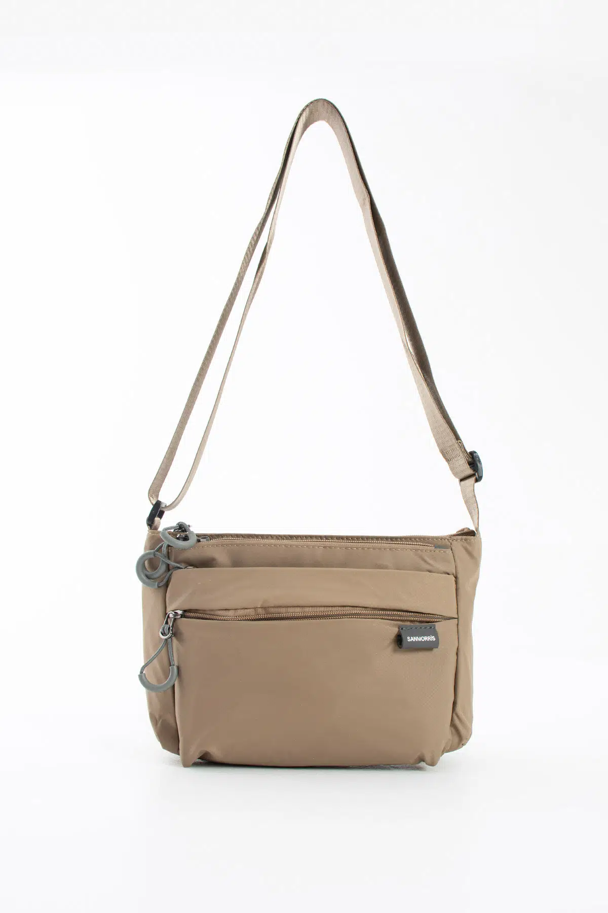 6 Bölmeli Suya Dayanıklı Paraşüt Kumaş Çapraz Askılı Omuz Çantası SI-6025 - bej