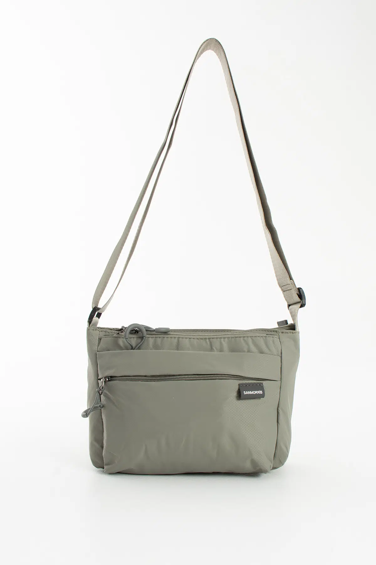 6 Bölmeli Suya Dayanıklı Paraşüt Kumaş Çapraz Askılı Omuz Çantası SI-6025 - Açık Gri