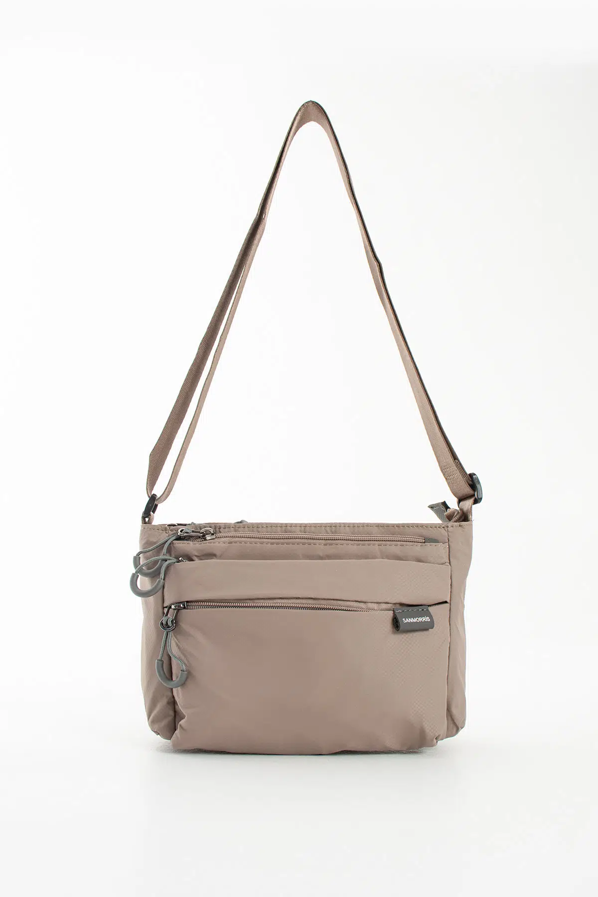 6 Bölmeli Suya Dayanıklı Paraşüt Kumaş Çapraz Askılı Omuz Çantası SI-6025 - vizon