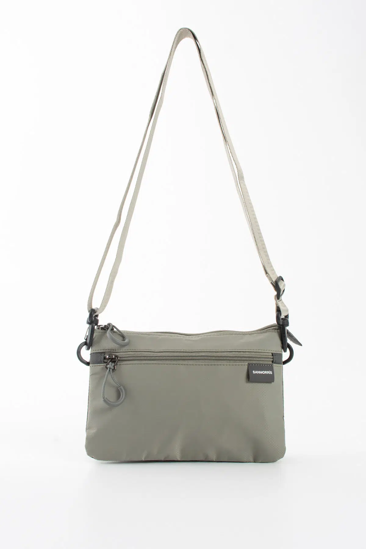 7 Bölmeli Suya Dayanıklı Paraşüt Kumaş Fonksiyonel Çapraz Askılı Çanta - Açık Gri