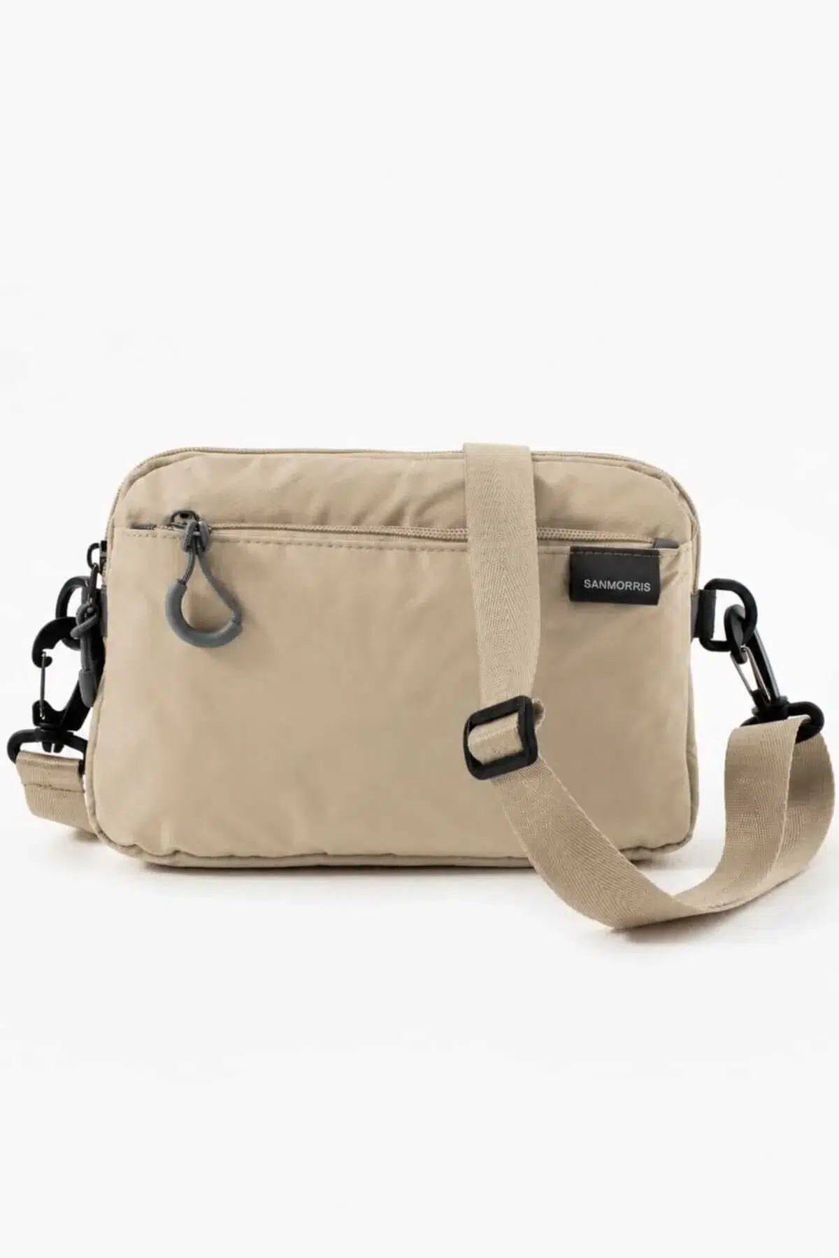 Unisex 4 Bölmeli Paraşüt Kumaş Ayarlanabilir Çapraz Askılı Çanta SI-6012 - krem