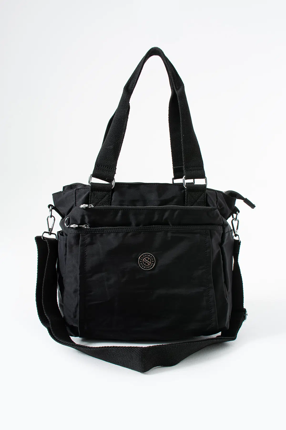 Kadın 4 Bölmeli Suya Dayanıklı Saten Kumaş Çapraz Ve Omuz Askılı Çanta