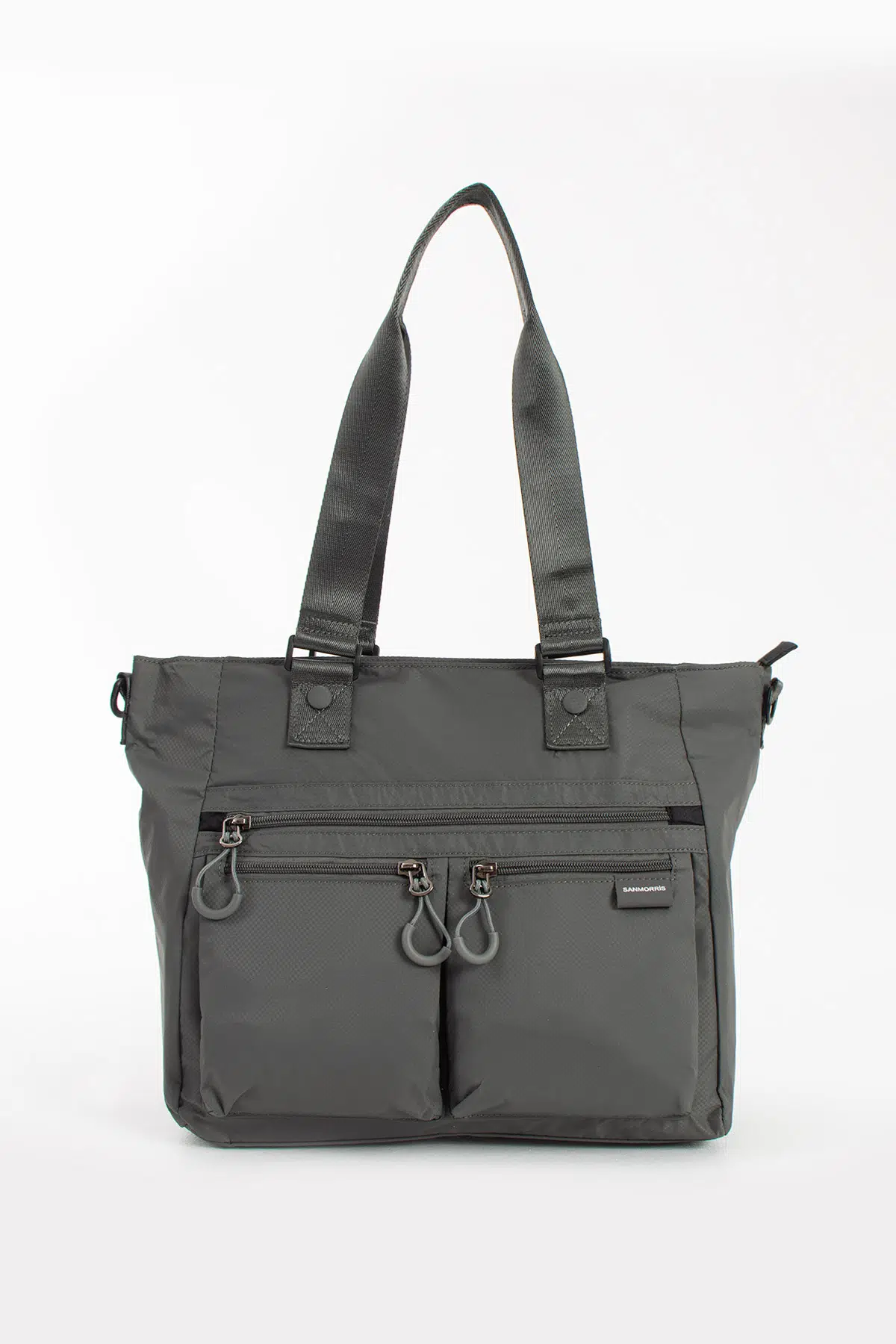 Kadın 7 Bölmeli Ayarlanabilir Askılı, Hafif El ve Omuz Çantası - Koyu Gri