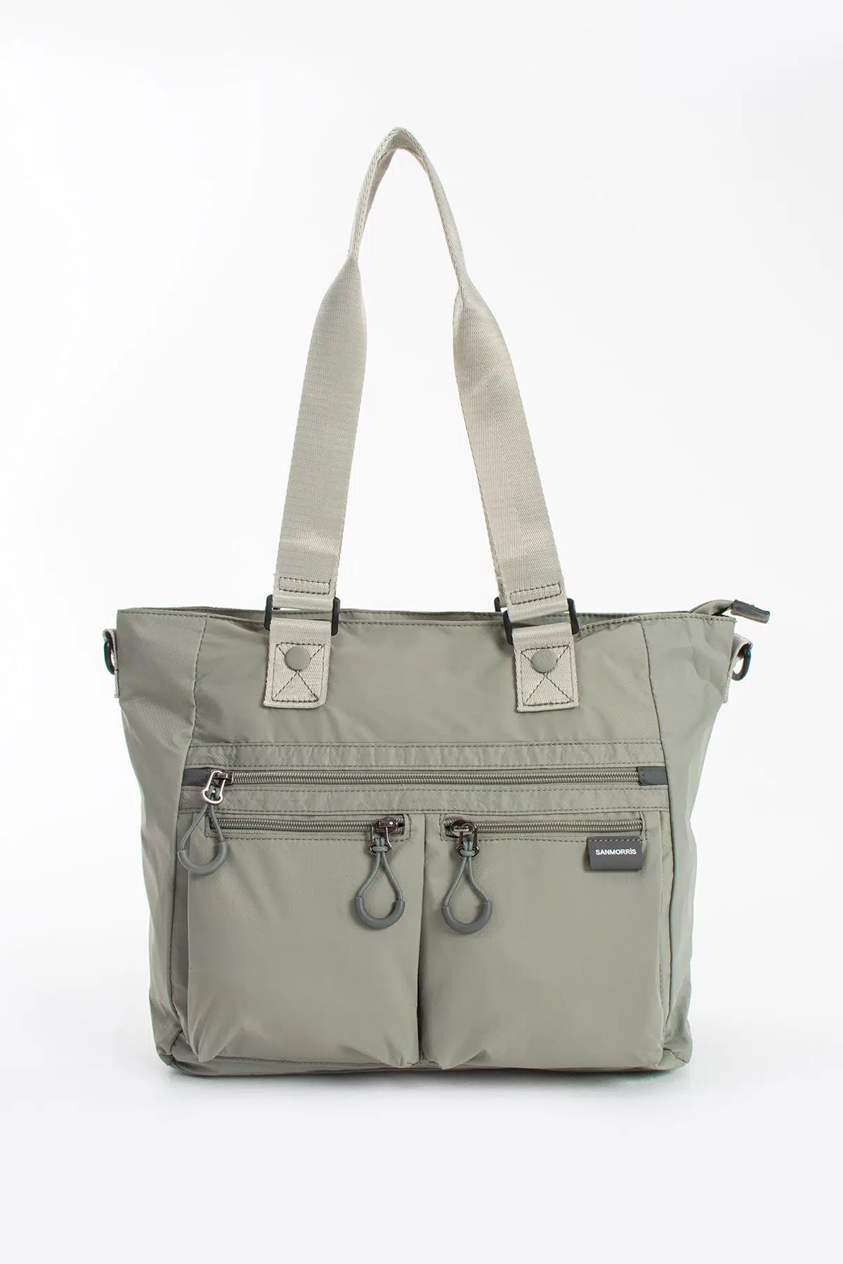 Kadın 7 Bölmeli Ayarlanabilir Askılı, Hafif El ve Omuz Çantası - Açık Gri