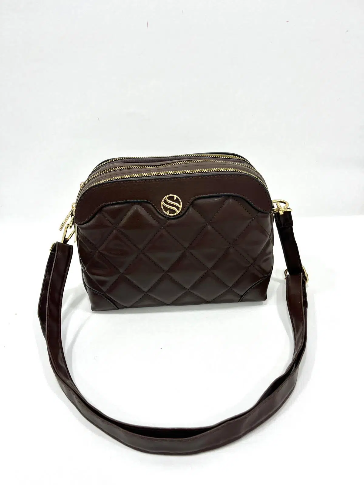 Kadın Ayarlanabilir Çapraz Askılı 4 Bölmeli Acı Kahve Omuz ve Çapraz Çanta S-1267