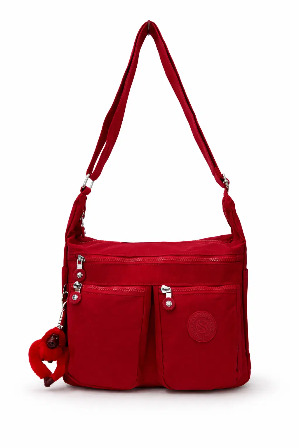 Kadın Büyük Boy 5 Bölmeli Suya Dayanıklı Krinkıl Kumaş Omuz Çantası