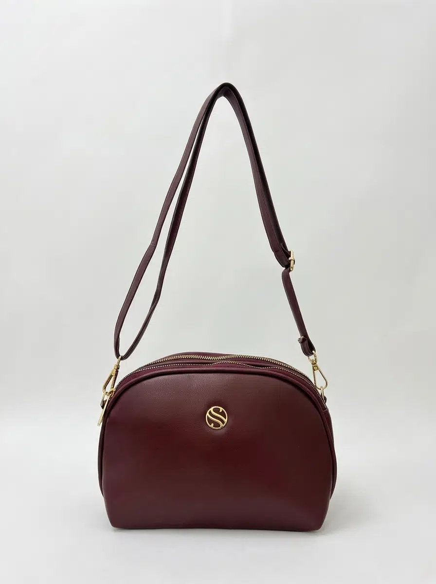 Kadın Çapraz Askılı 3 Gözlü Çift Metal Fermuarlı Gold Aksesuarlı Omuz Çantası