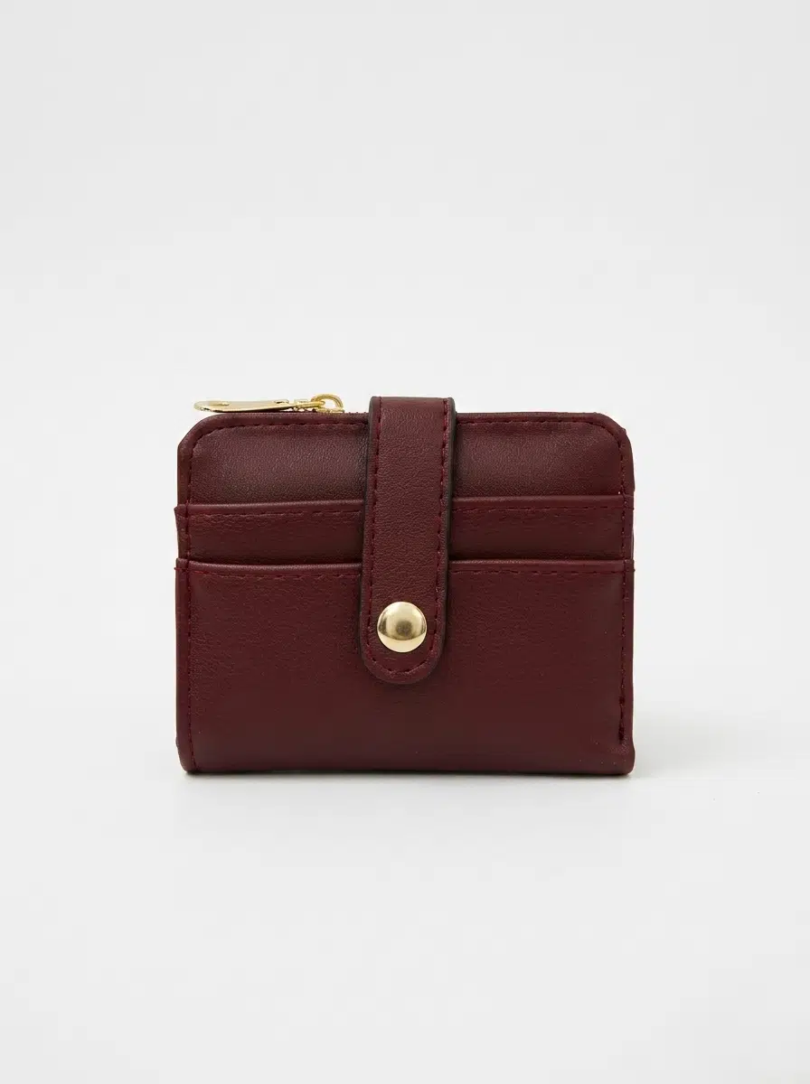 Kadın Suni Deri Kartlık, Fermuar Bölmeli Kompakt Cüzdan