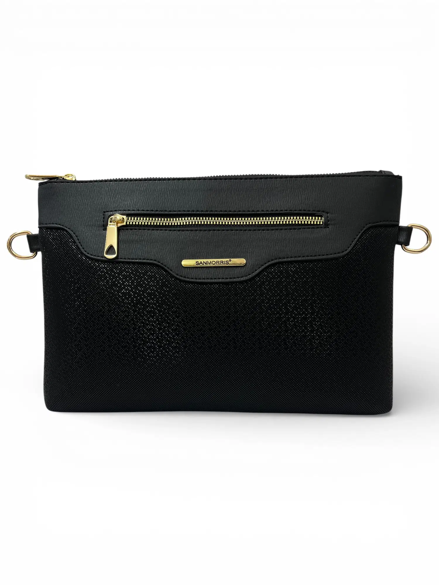 Kadın Suni Deri Ayarlanabilir Çapraz Askılı Ve El Askılı Siyah Mozaik Desenli Portföy, Clutch Çanta