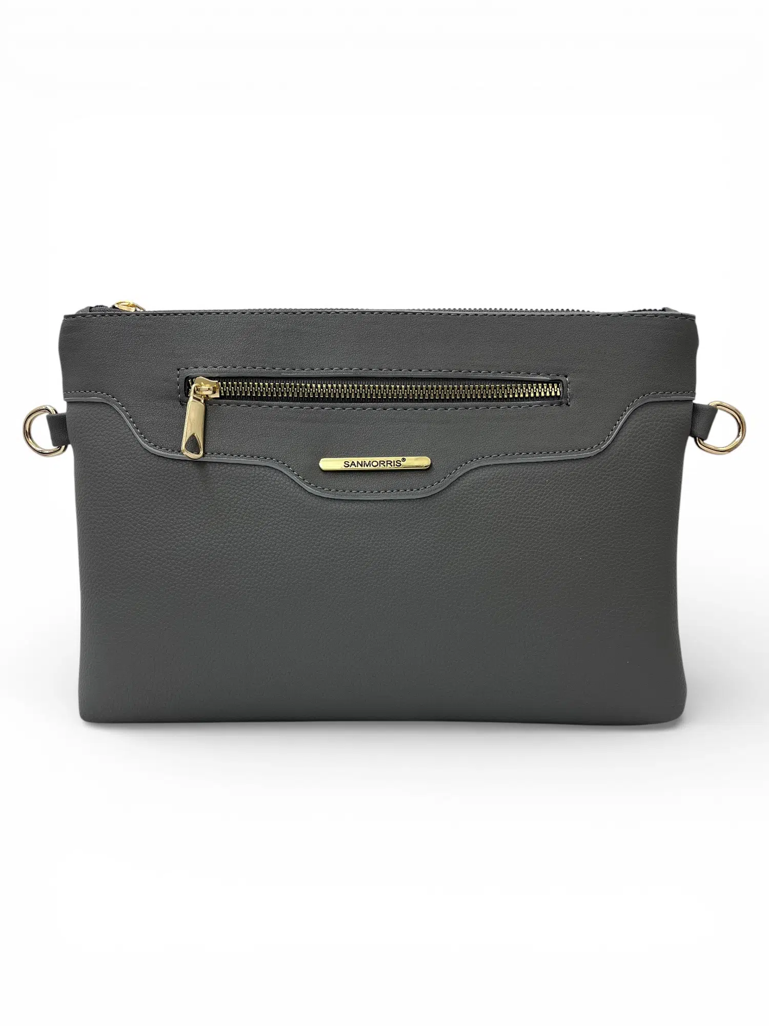 Kadın Suni Deri Ayarlanabilir Çapraz Ve El Askılı Portföy, Clutch Çanta S-1360 - gri