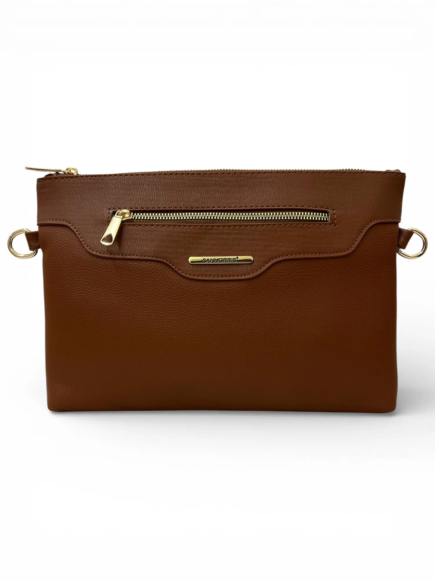 Kadın Suni Deri Ayarlanabilir Çapraz Ve El Askılı Portföy, Clutch Çanta S-1360 - taba mat