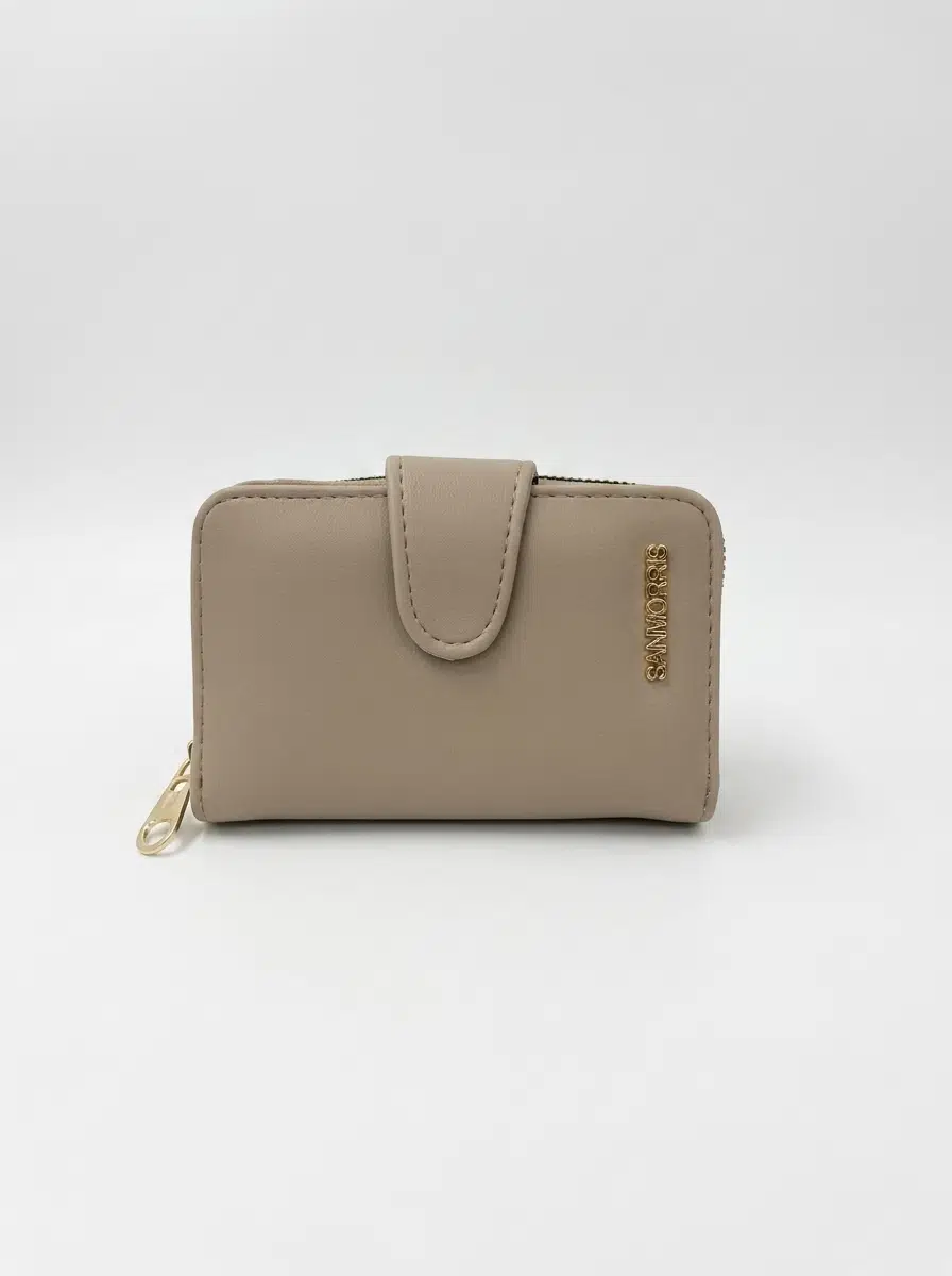 Kadın Suni Deri Fermuarlı ve Çıtçıt Bölmeli Şık Cüzdan S-2003 - kum mat