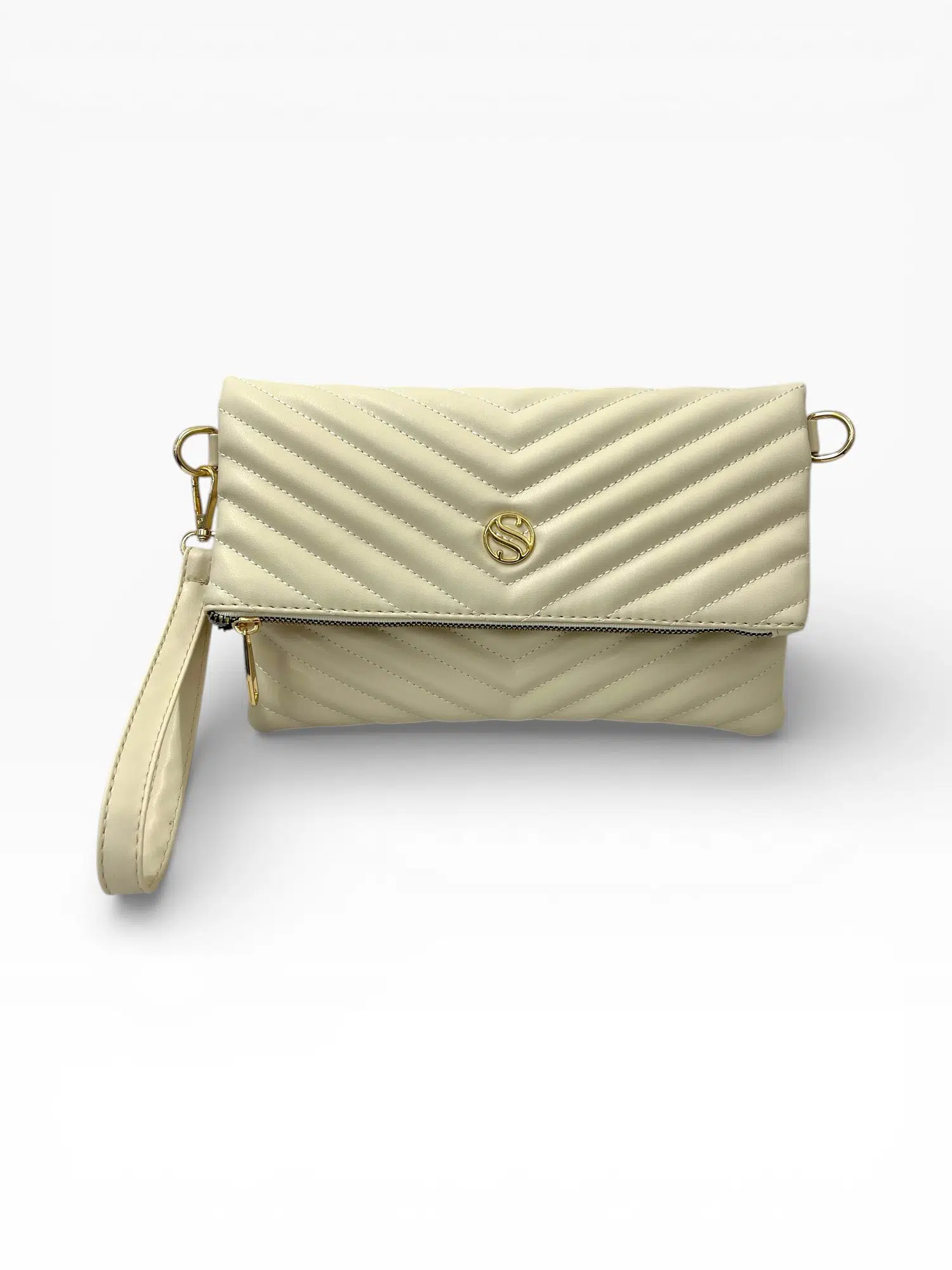 Kadın Suni Deri Kapitone Desenli Çapraz Askılı Mıknatıslı ve Fermuarlı Portföy Çanta