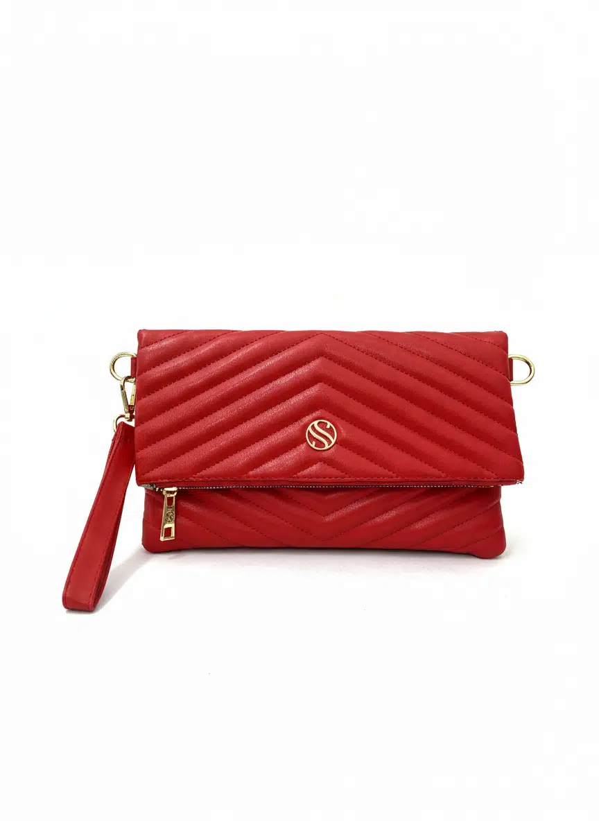 Kadın Suni Deri Kapitone Desenli Çapraz Askılı Mıknatıslı ve Fermuarlı Portföy Çanta S-1391