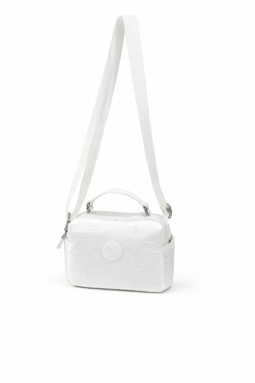 Kadın Suya Dayanıklı Paraşüt Kumaş Ayarlanabilir Çapraz Askılı Küçük Boy El Ve Omuz Çantası SI-4010 - beyaz