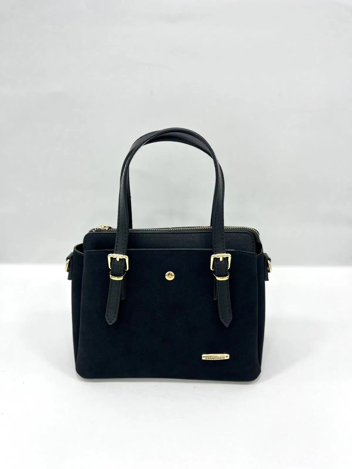 Kadın Uzun Askılı 4 Bölmeli Gold Aksesuarlı Süet Deri Omuz Ve El Çantası