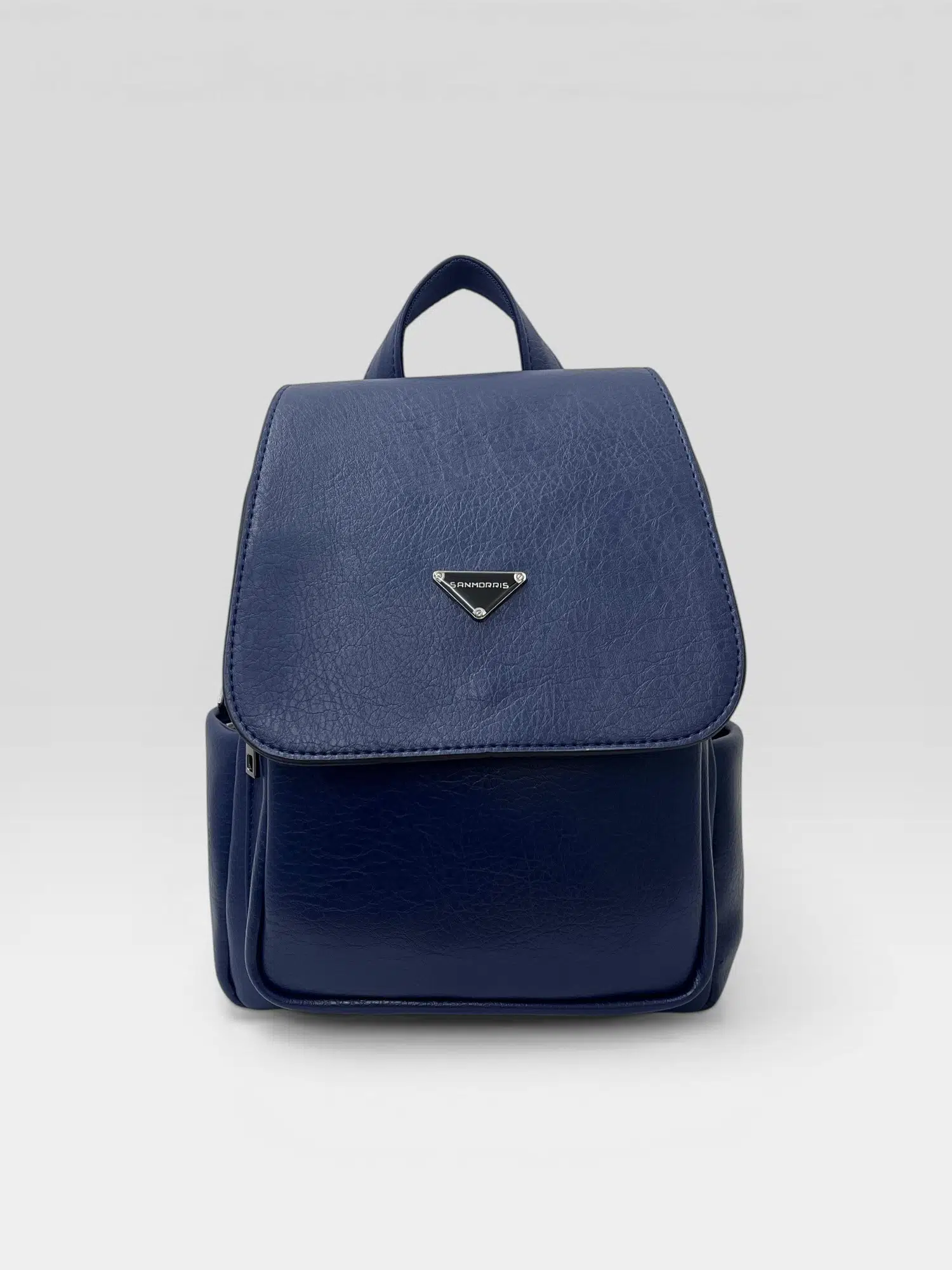 Kadın Yumuşak Dokulu, Kapaklı Suni Deri Sırt Çantası - lacivert