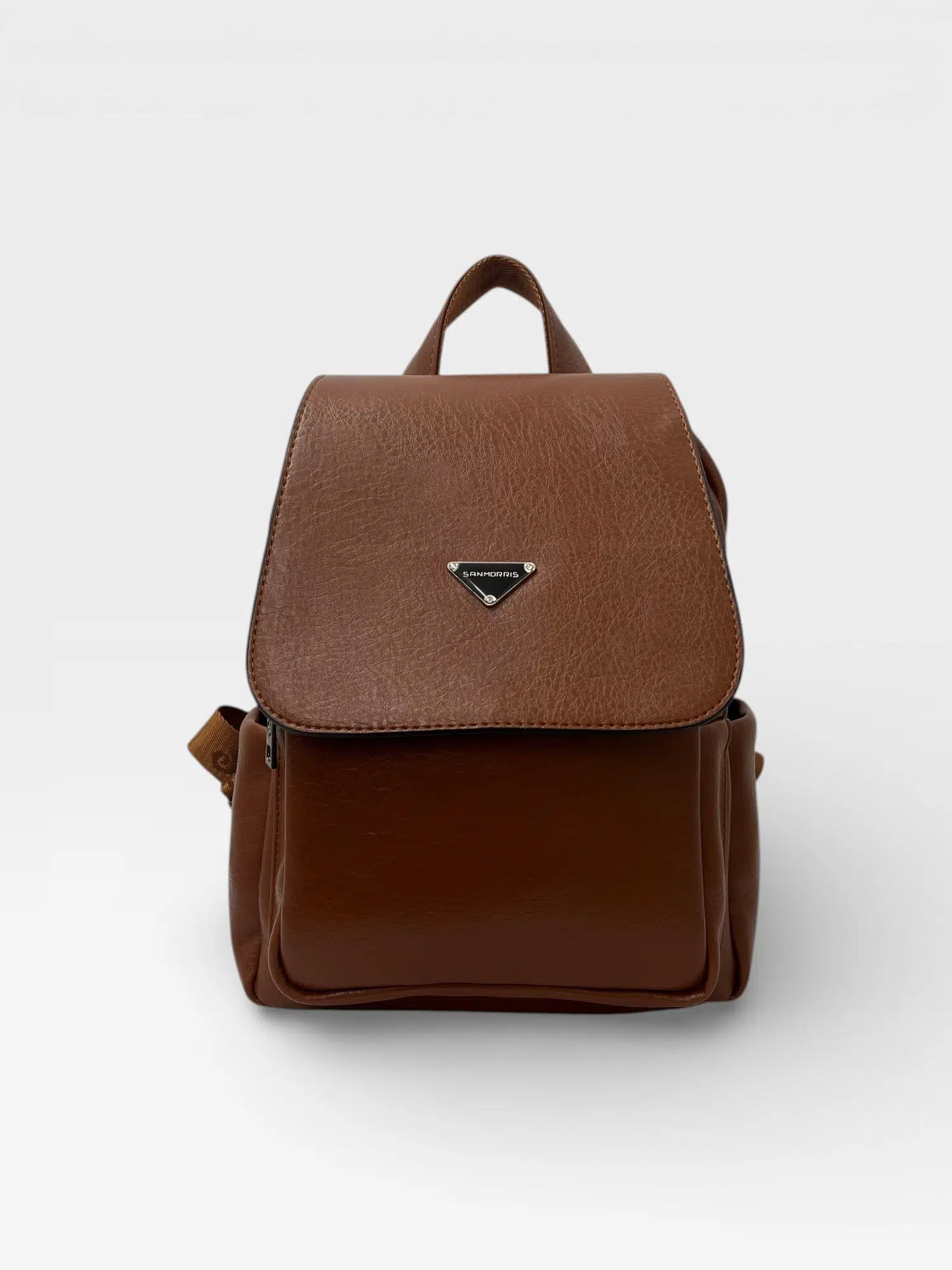 Kadın Yumuşak Dokulu, Kapaklı Suni Deri Sırt Çantası - taba mat