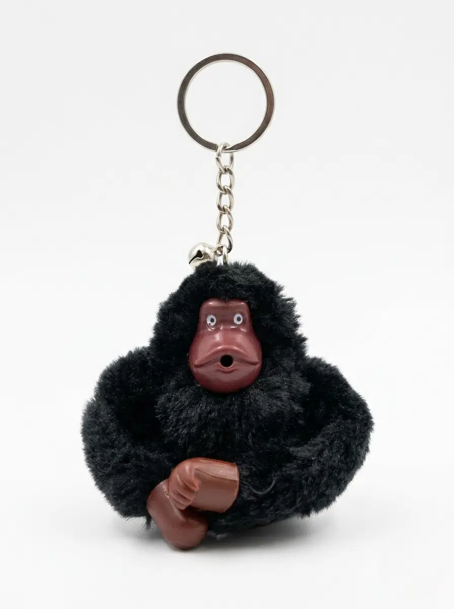 Peluş Maymun Çanta Aksesuarı &amp; Anahtarlık - siyah