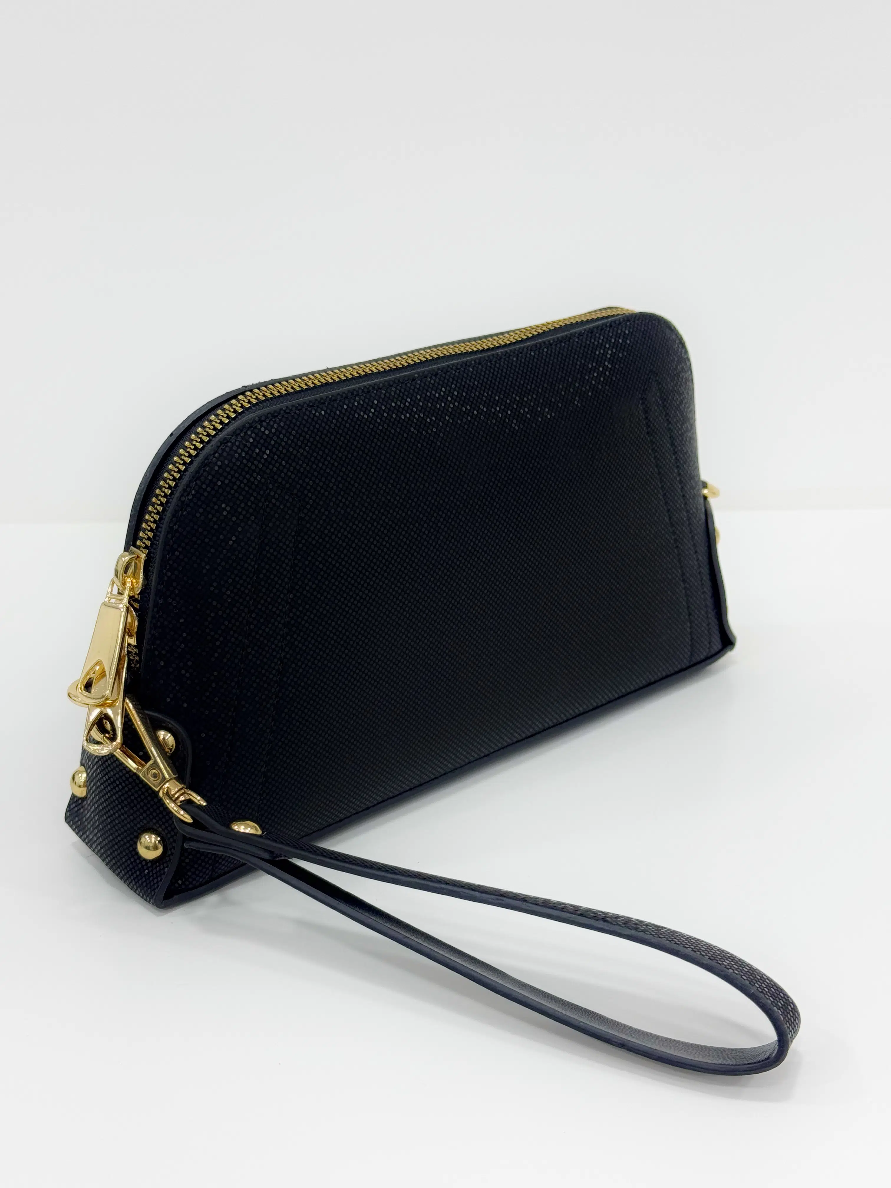 SANMORRİS ZİNCİRLİ ÇAPRAZ SİYAH MOZAİK OMUZ ASKILI EL ÇANTASI