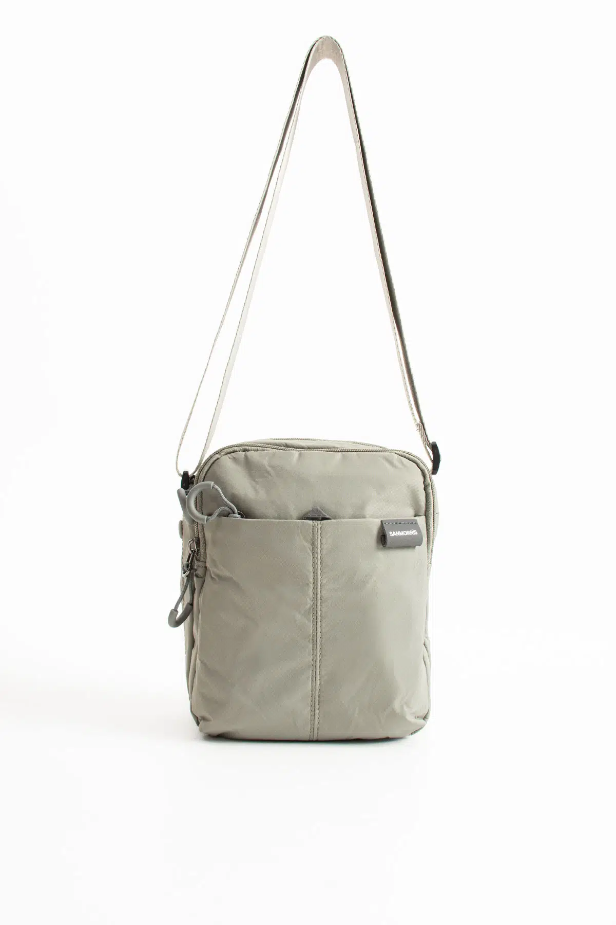 Unisex 4 Bölmeli Suya Dayanıklı Paraşüt Kumaş Omuz Çantası SI-6033 - Açık Gri