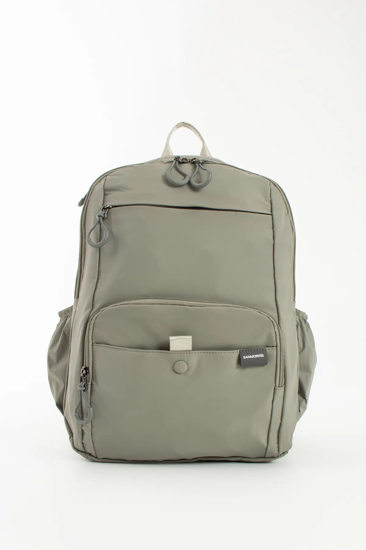 Unisex Çok Bölmeli Suya Dayanıklı Paraşüt Kumaş Laptop Bölmeli Okul ve Günlük Sırt Çantası - Açık Gri