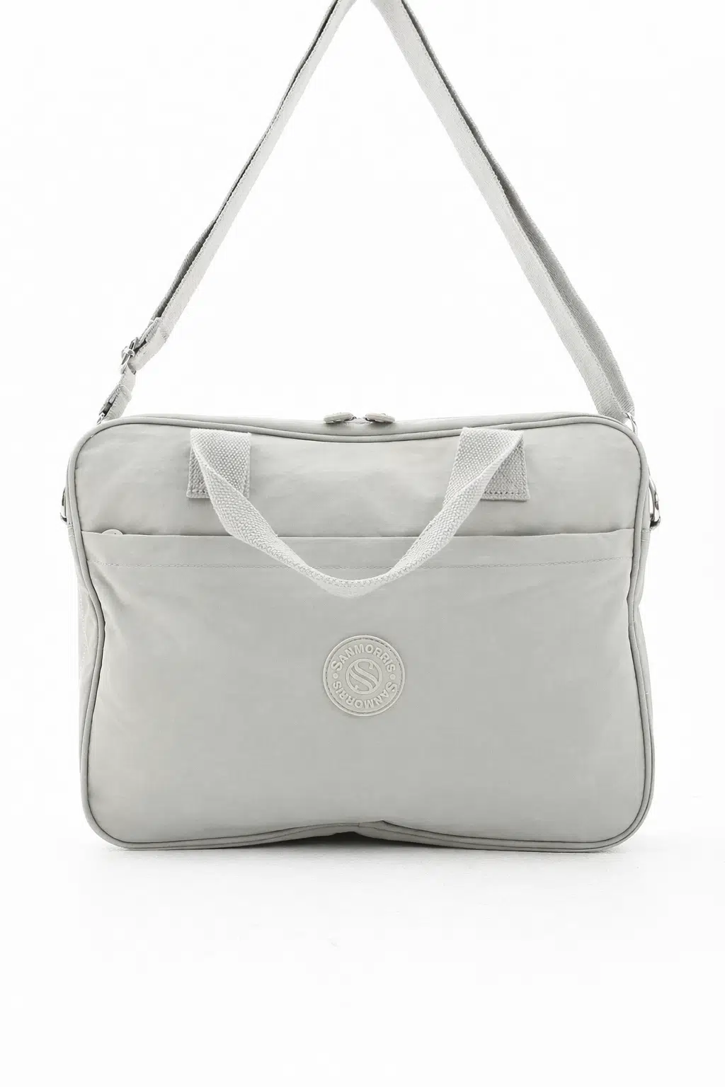 Unisex Klinkır Açık Gri Renkli Suya Dayanıklı Laptop Bölmeli Çapraz Askılı Evrak Ve Laptop Çantası