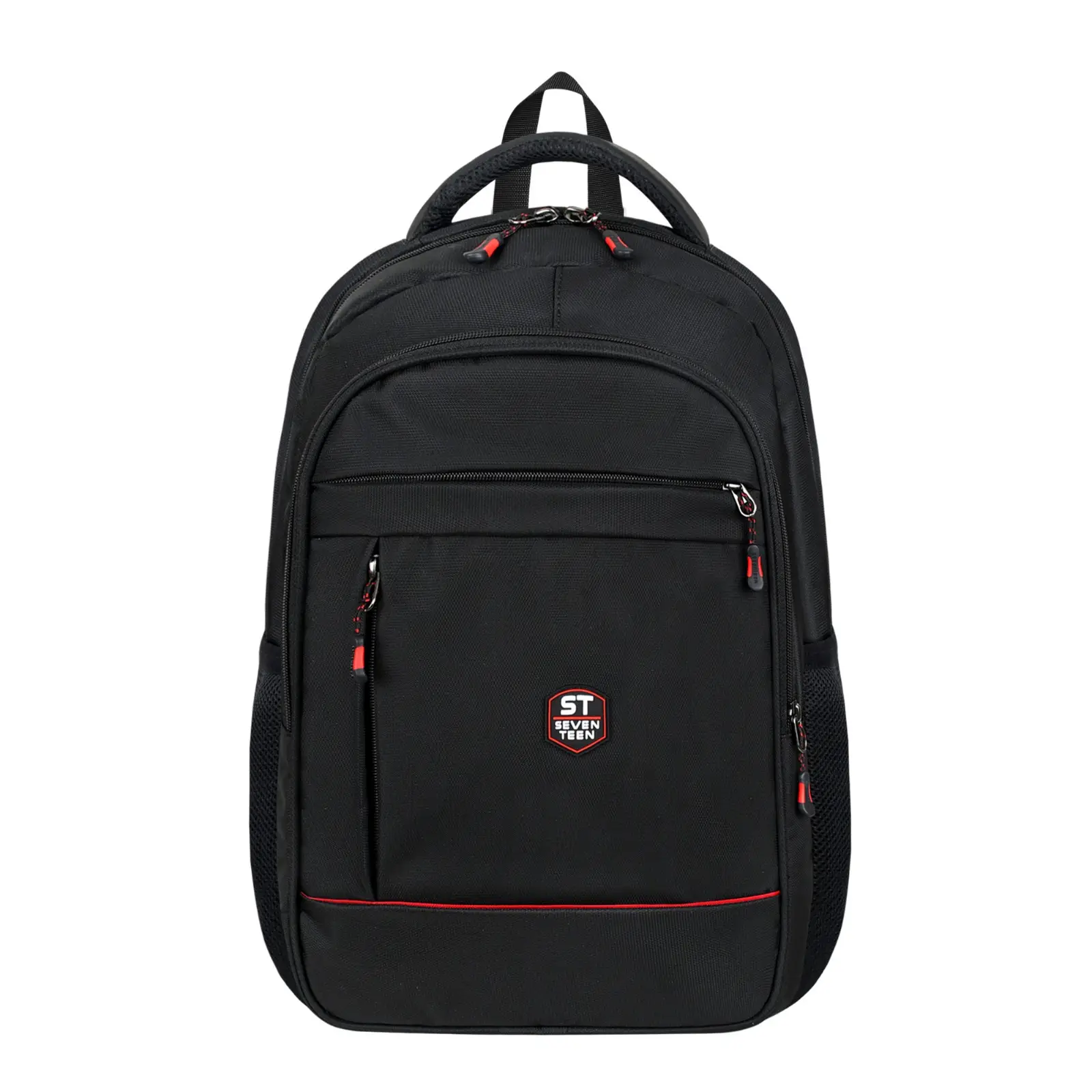 Unisex Laptop Bölmeli Suya Dayanıklı 4 Bölmeli Okul, Seyahat ve Günlük Kullanım Sırt Çantası 4905 - Siyah-Kırmızı