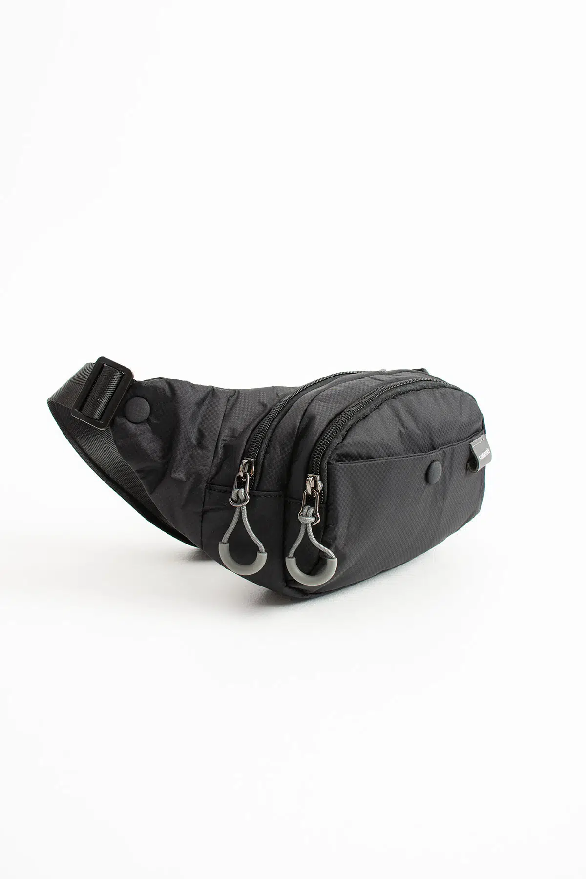 Unisex Paraşüt Kumaş Suya Dayanıklı 3 Bölmeli Body Bag SI-6036 - siyah