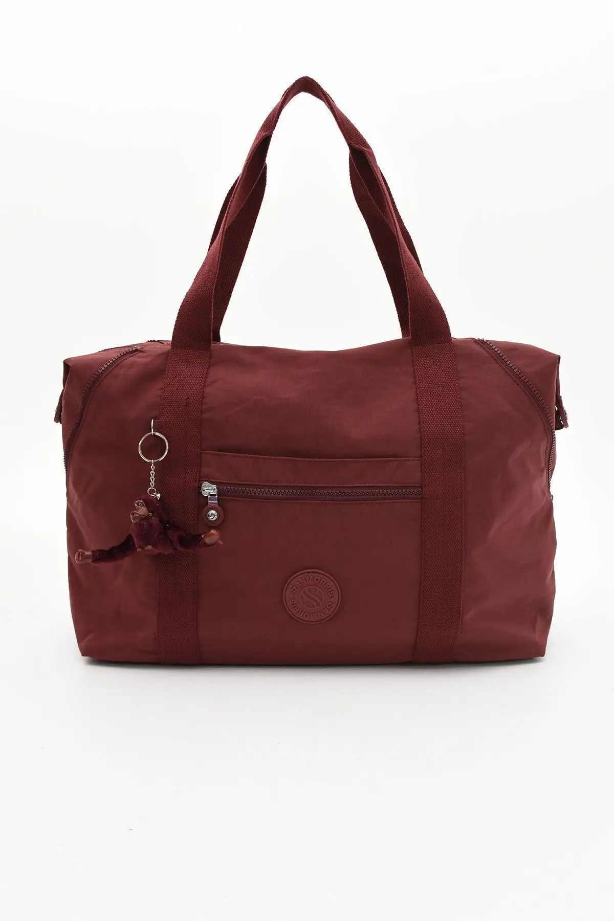 Unisex Suya Dayanıklı Krinkıl Kumaş Bordo Renkli Omuz Ve El Çantası