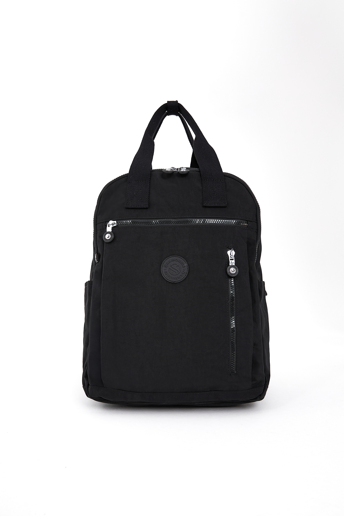 Unisex Suya Dayanıklı Krinkıl Kumaş Çok Gözlü Siyah Laptop Okul Ve Sırt Çantası
