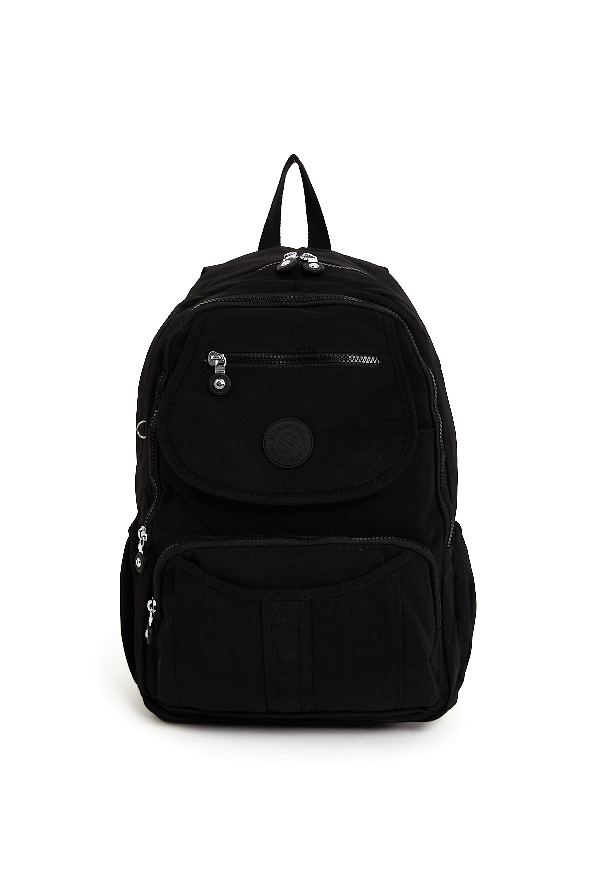 Unisex Suya Dayanıklı Krinkıl Kumaş Çok Gözlü Siyah Laptop Okul Ve Sırt Çantası