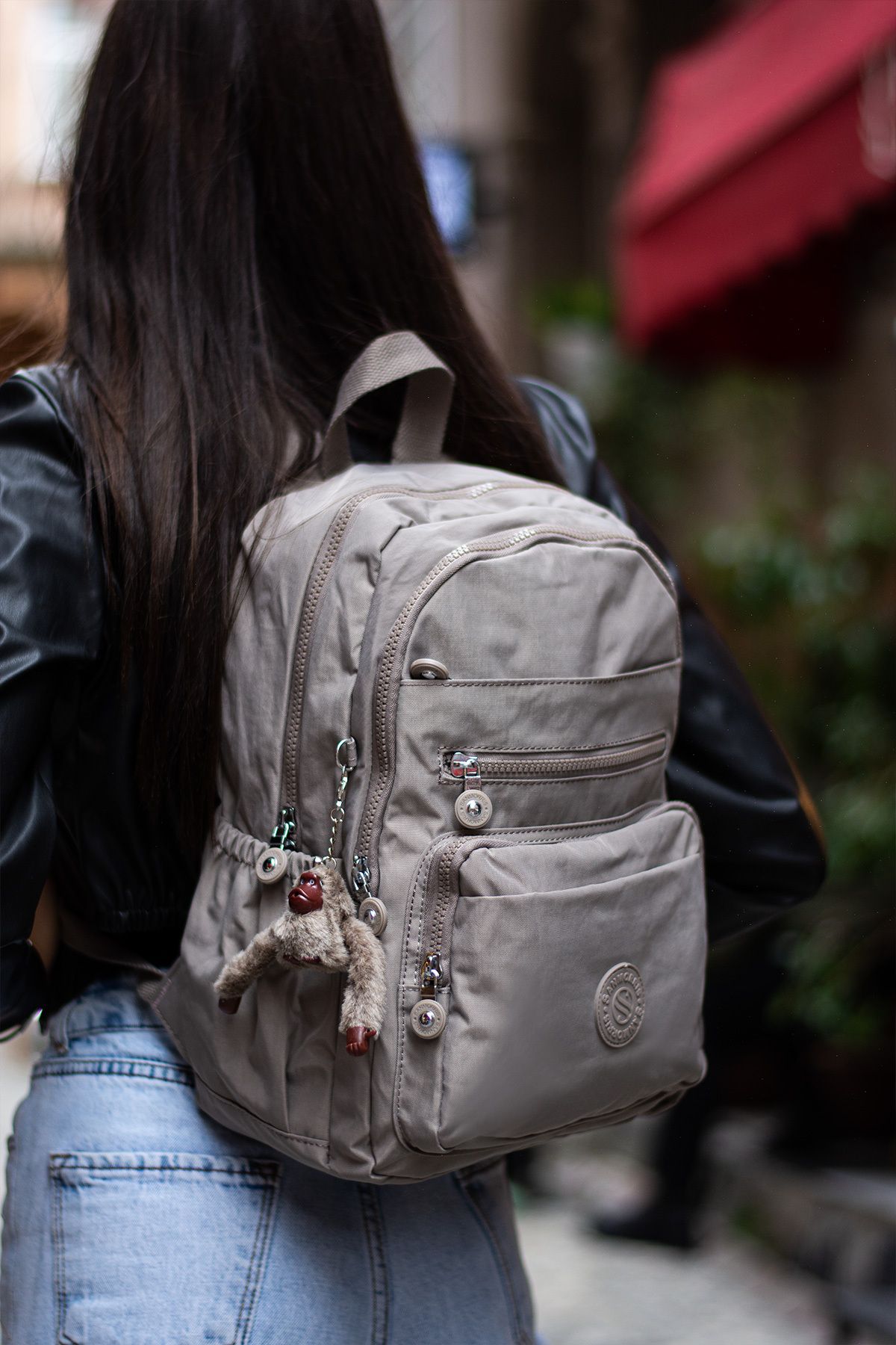Unisex Suya Dayanıklı Kumaş Çok Gözlü Laptop Bölmeli Orta Boy Seyahat ve Okul Çantası