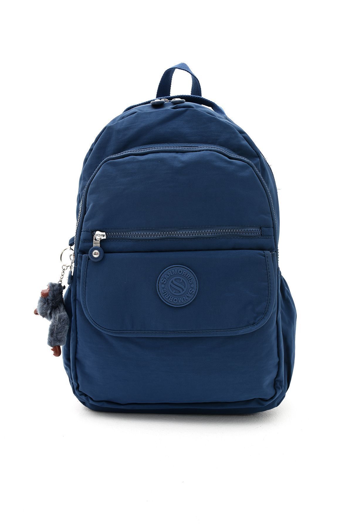 Unisex Suya Dayanıklı Kumaş Lacivert Renkli Laptop Bölmeli Büyük Boy Okul Ve Seyahat Sırt Çantası