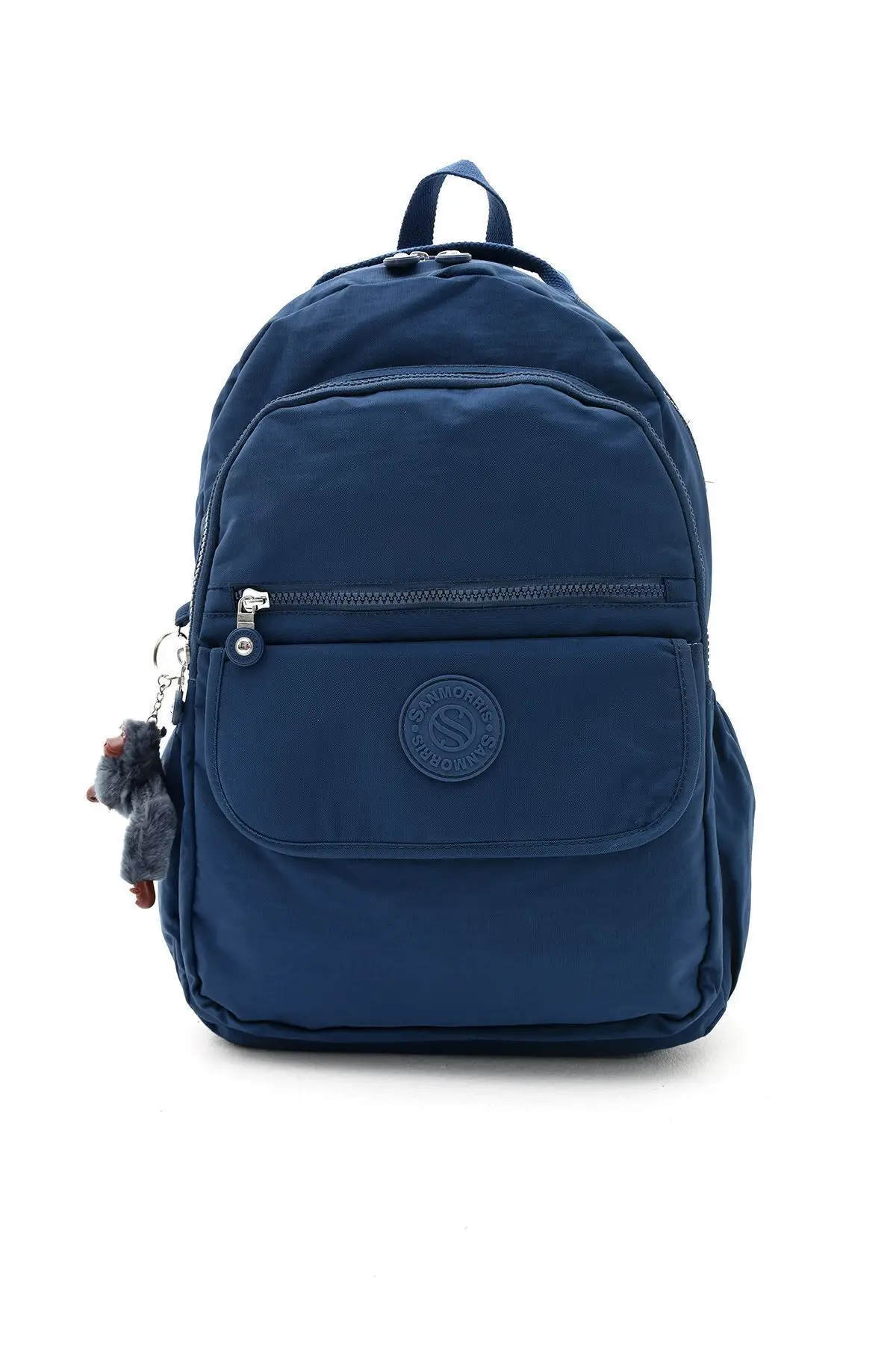 Unisex Suya Dayanıklı Kumaş Lacivert Renkli Laptop Bölmeli Büyük Boy Okul Ve Seyahat Sırt Çantası
