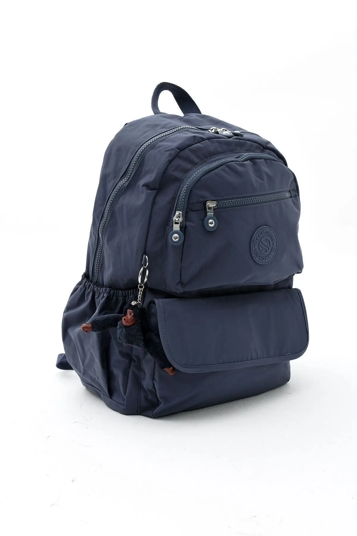 Unisex Suya Dayanıklı Kumaş Laptop Bölmeli Büyük Boy Lacivert Renkli Okul Seyahat Sırt Çantası