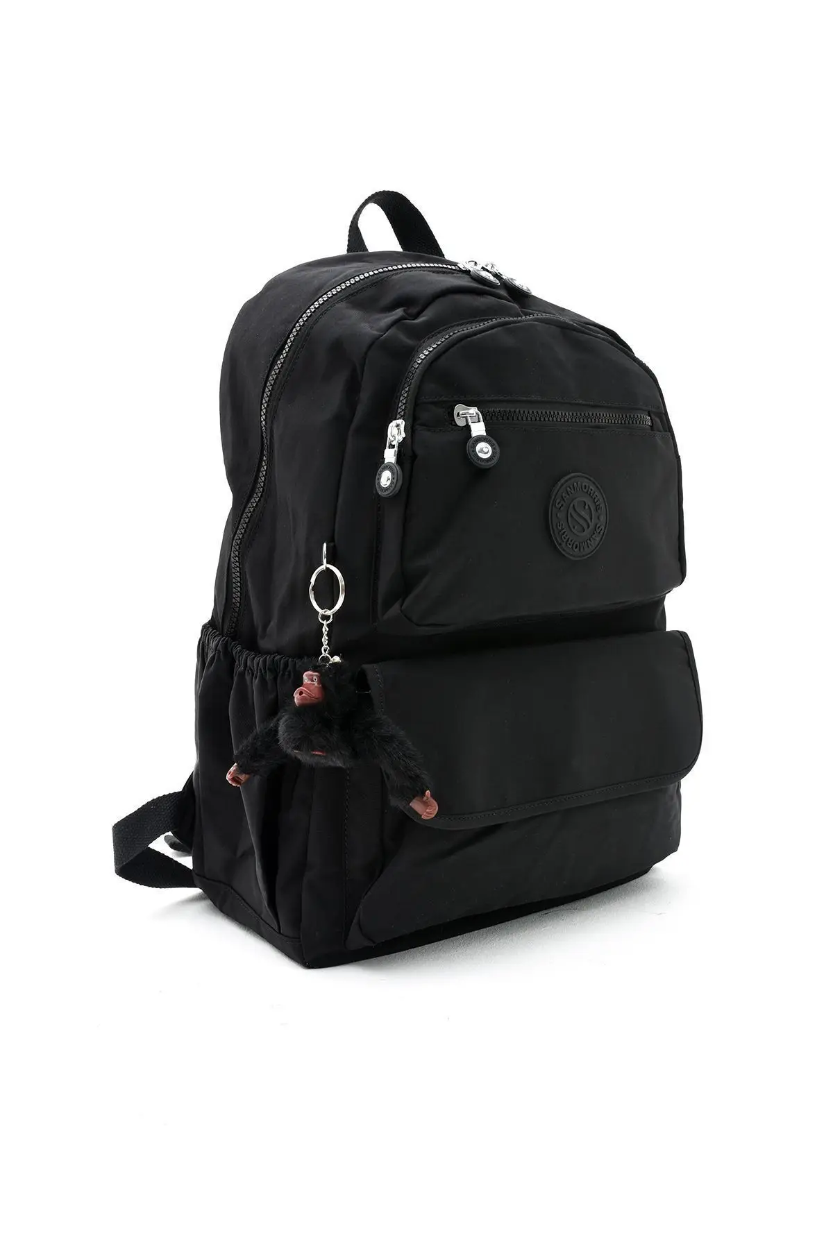 Unisex Suya Dayanıklı Kumaş Laptop Bölmeli Büyük Boy Siyah Renkli Okul Seyahat Sırt Çantası