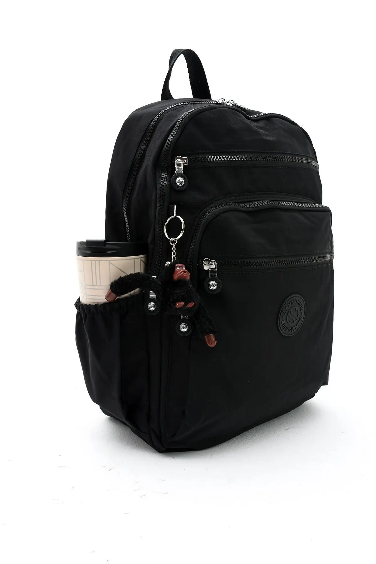 Unisex Suya Dayanıklı Kumaş Laptop Bölmeli Büyük Boy Siyah Renkli Okul Seyahat Sırt Çantası