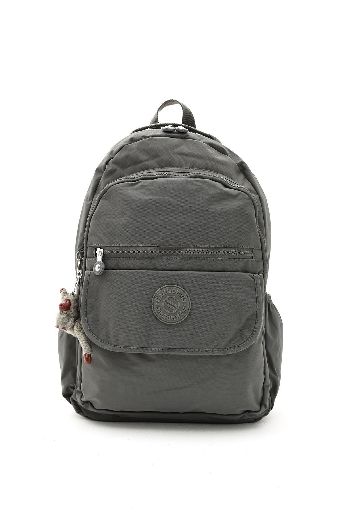 Unisex Suya Dayanıklı Kumaş Laptop Bölmeli Koyu Gri Renkli Büyük Boy Okul Seyahat Sırt Çantası