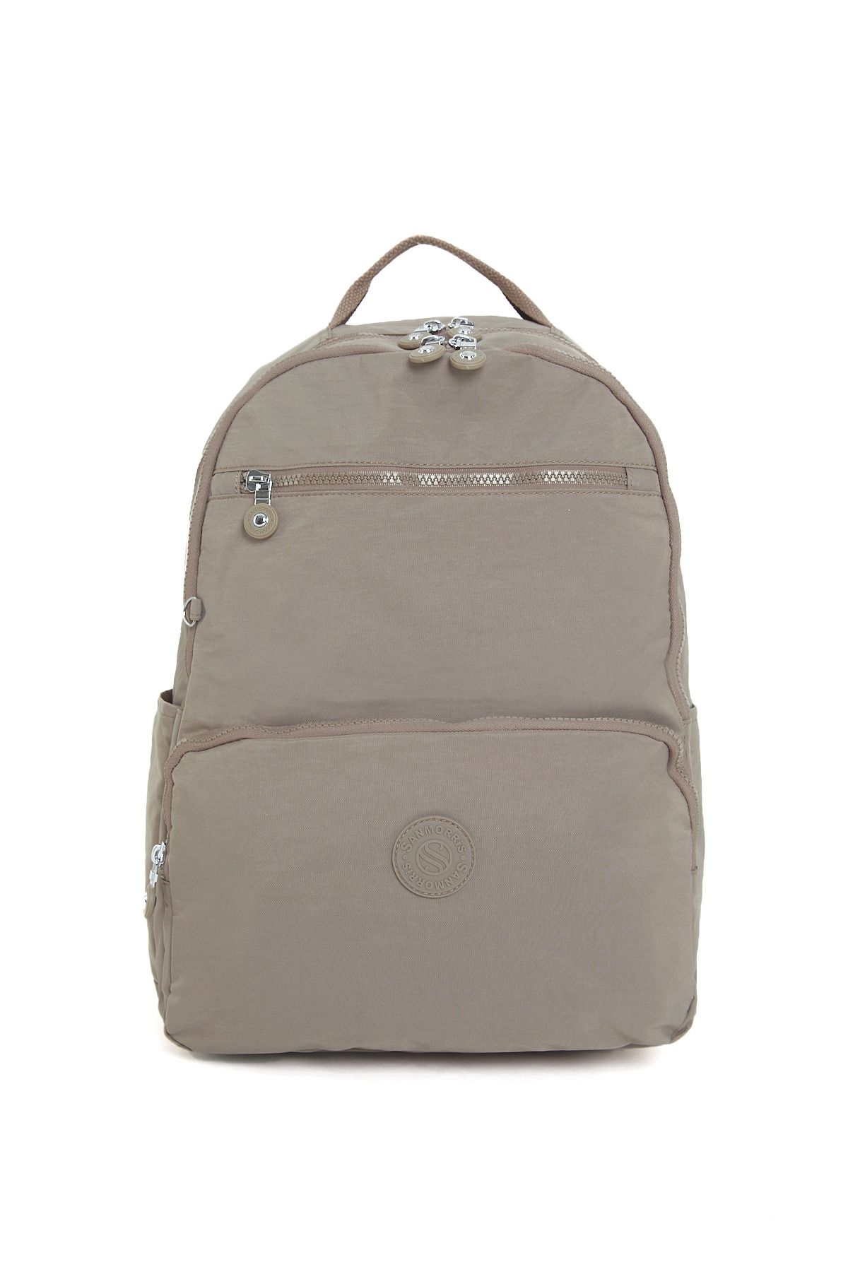 Unisex Suya Dayanıklı Orta Boy Krinkıl Kumaş Çok Gözlü Vizon Laptop Okul Ve Seyahat Sırt Çantası