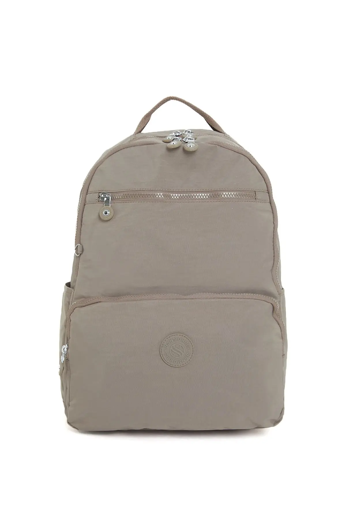 Unisex Suya Dayanıklı Orta Boy Krinkıl Kumaş Çok Gözlü Vizon Laptop Okul Ve Seyahat Sırt Çantası