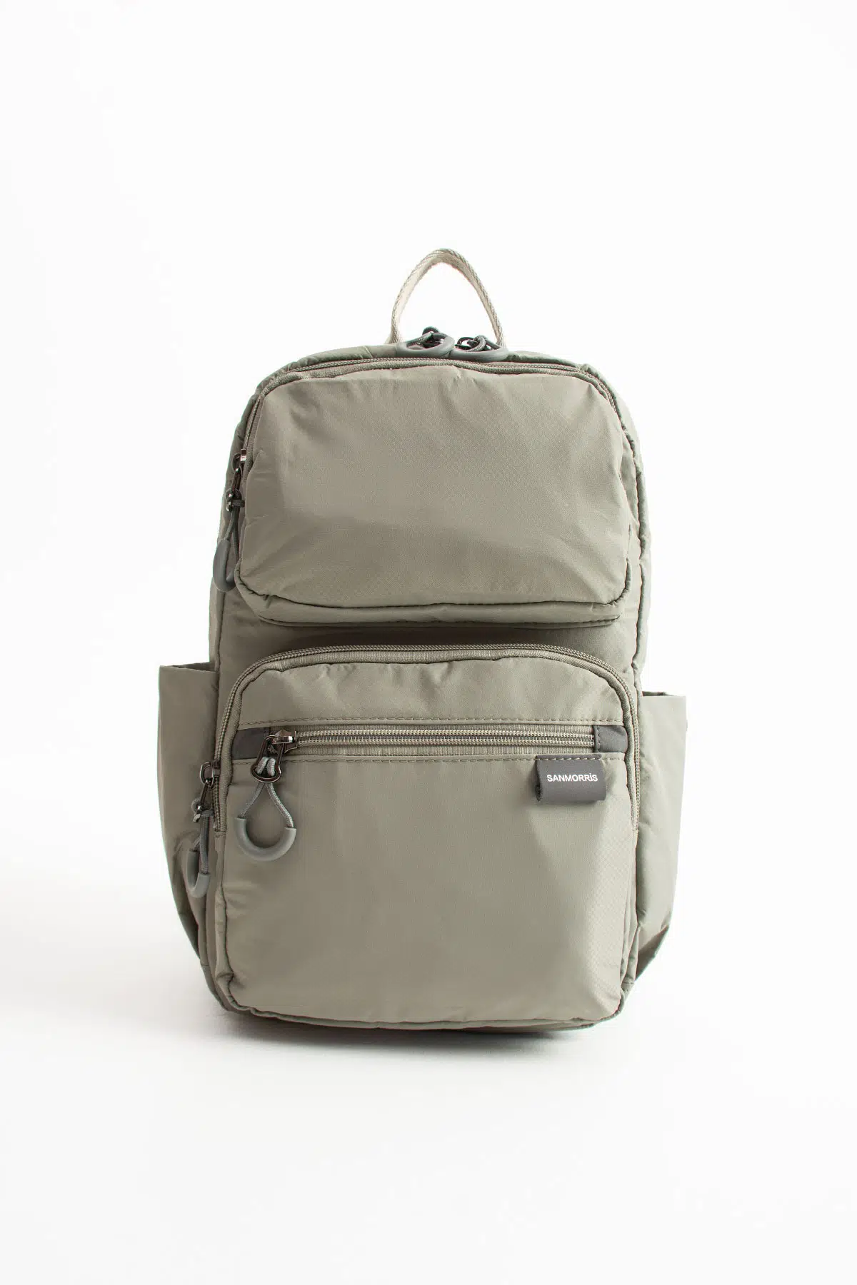 Unisex Suya Dayanıklı Paraşüt Kumaş 5 Bölmeli Laptop Bölmeli Seyahat Ve Okul Çantası SI-6032 - Açık Gri
